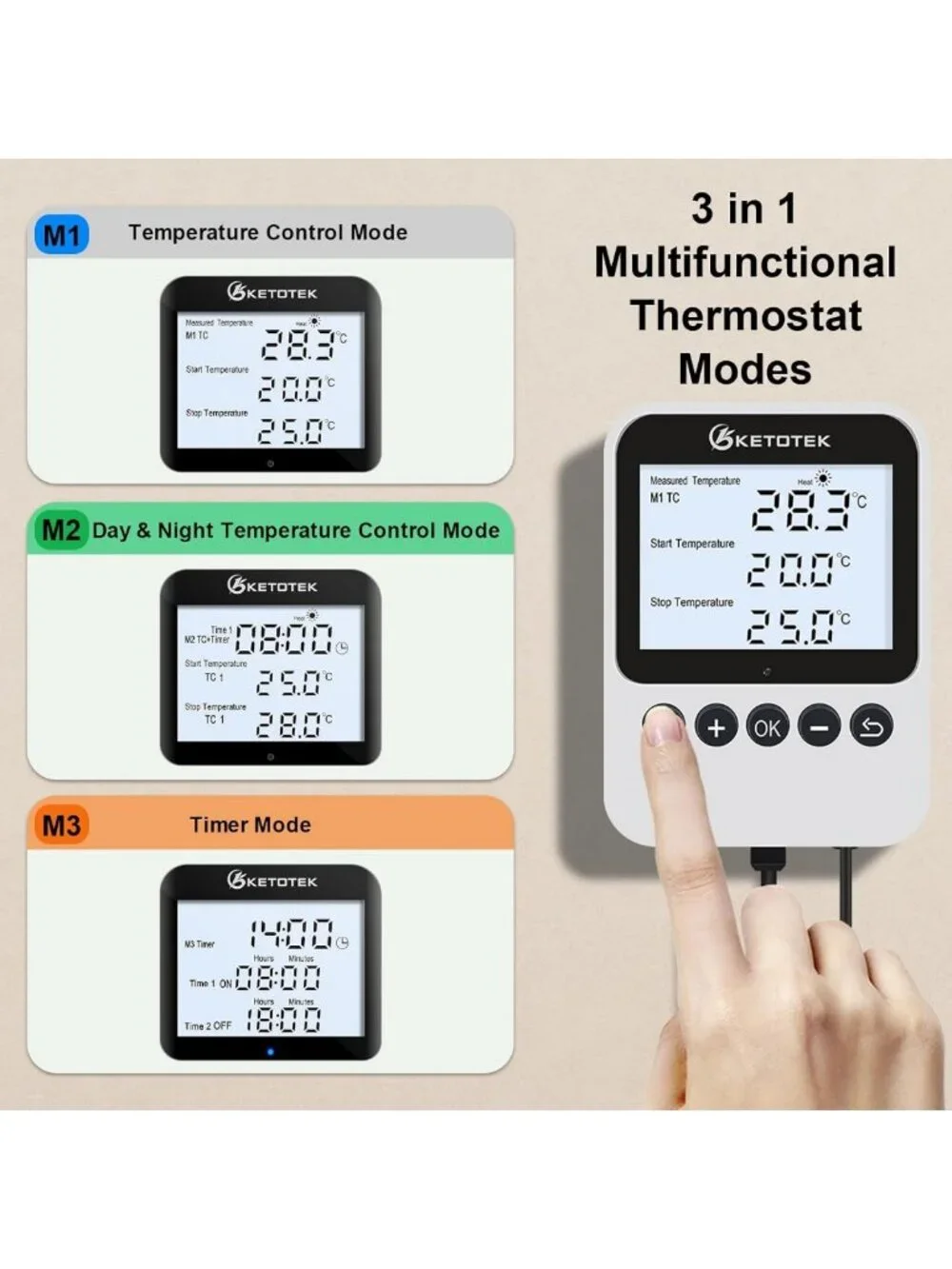 Smart Thermostat Plug with Timer | Temperature Controller for Reptiles